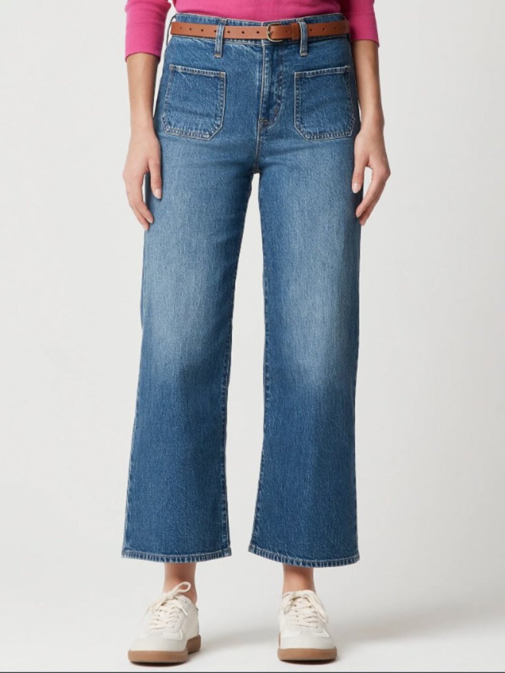 J. Crew Blue Women's Wide-Leg Crop Jeans Patch Pocket Size 29